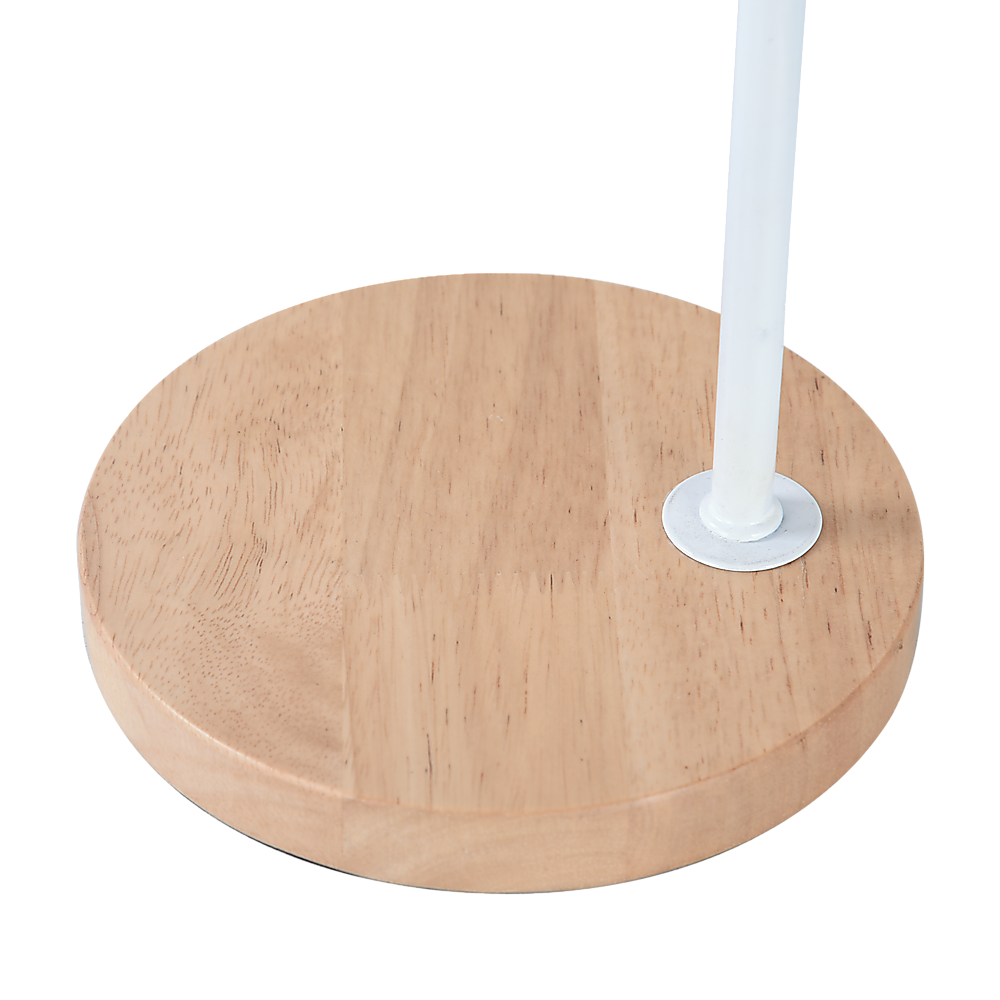 Modern Table lamp Desk Light Timber Base Bedside Bedroom White V63-831561
