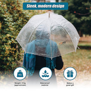 5x Clear Transparent Rain Walking Umbrella Parasol PVC Dome Wedding Party Favour V63-831651