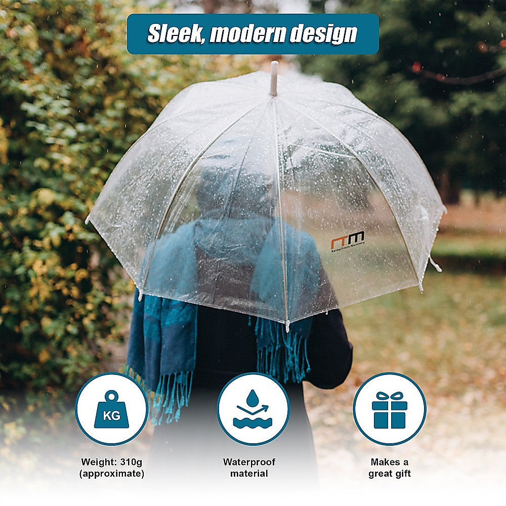 5x Clear Transparent Rain Walking Umbrella Parasol PVC Dome Wedding Party Favour V63-831651