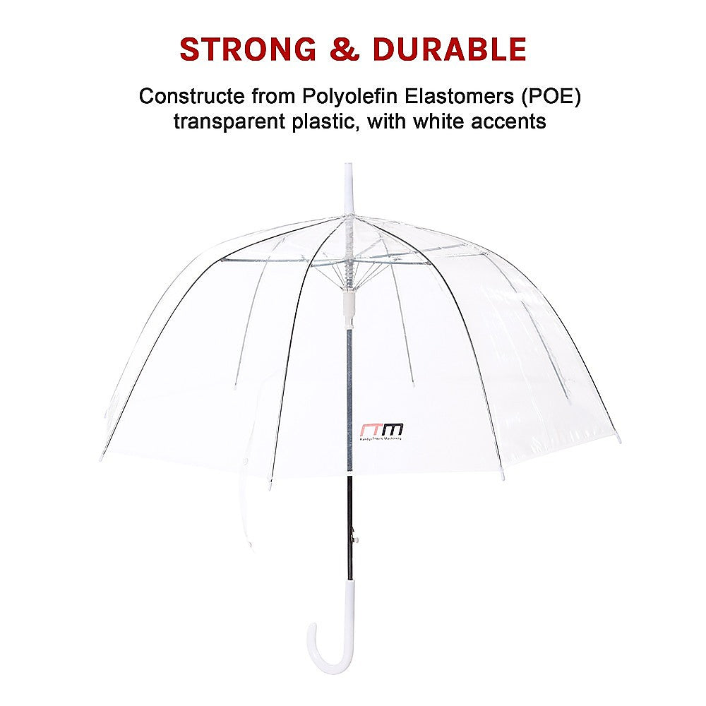 5x Clear Transparent Rain Walking Umbrella Parasol PVC Dome Wedding Party Favour V63-831651