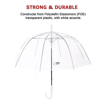 5x Clear Transparent Rain Walking Umbrella Parasol PVC Dome Wedding Party Favour V63-831651
