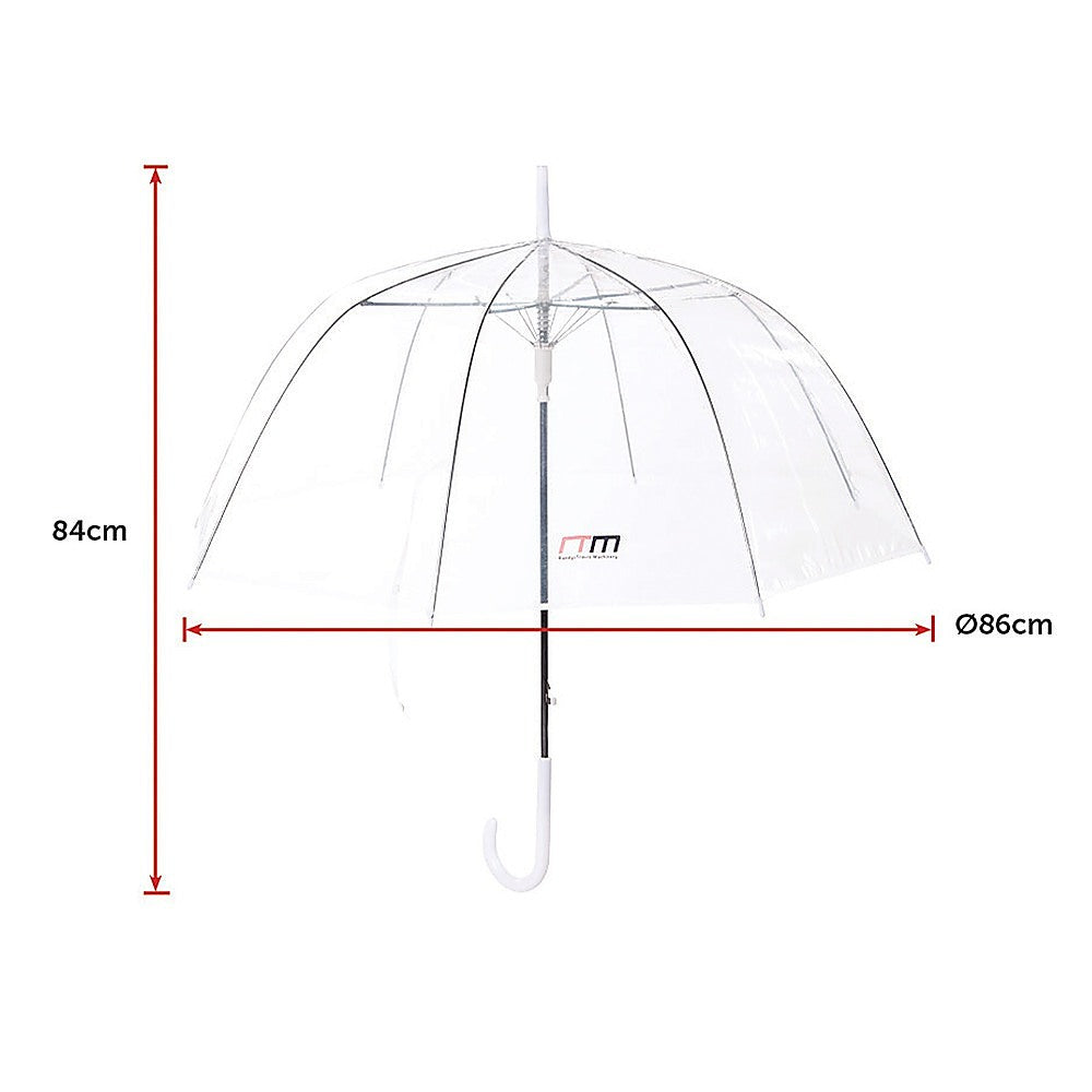 5x Clear Transparent Rain Walking Umbrella Parasol PVC Dome Wedding Party Favour V63-831651