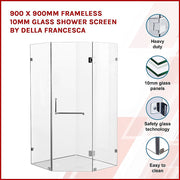 900 x 900mm Frameless 10mm Glass Shower Screen By Della Francesca V63-831671