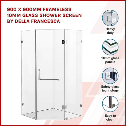 900 x 900mm Frameless 10mm Glass Shower Screen By Della Francesca V63-831671