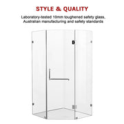 900 x 900mm Frameless 10mm Glass Shower Screen By Della Francesca V63-831671