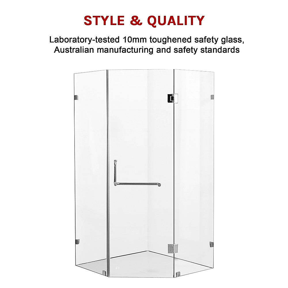 900 x 900mm Frameless 10mm Glass Shower Screen By Della Francesca V63-831671