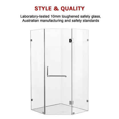 900 x 900mm Frameless 10mm Glass Shower Screen By Della Francesca V63-831671