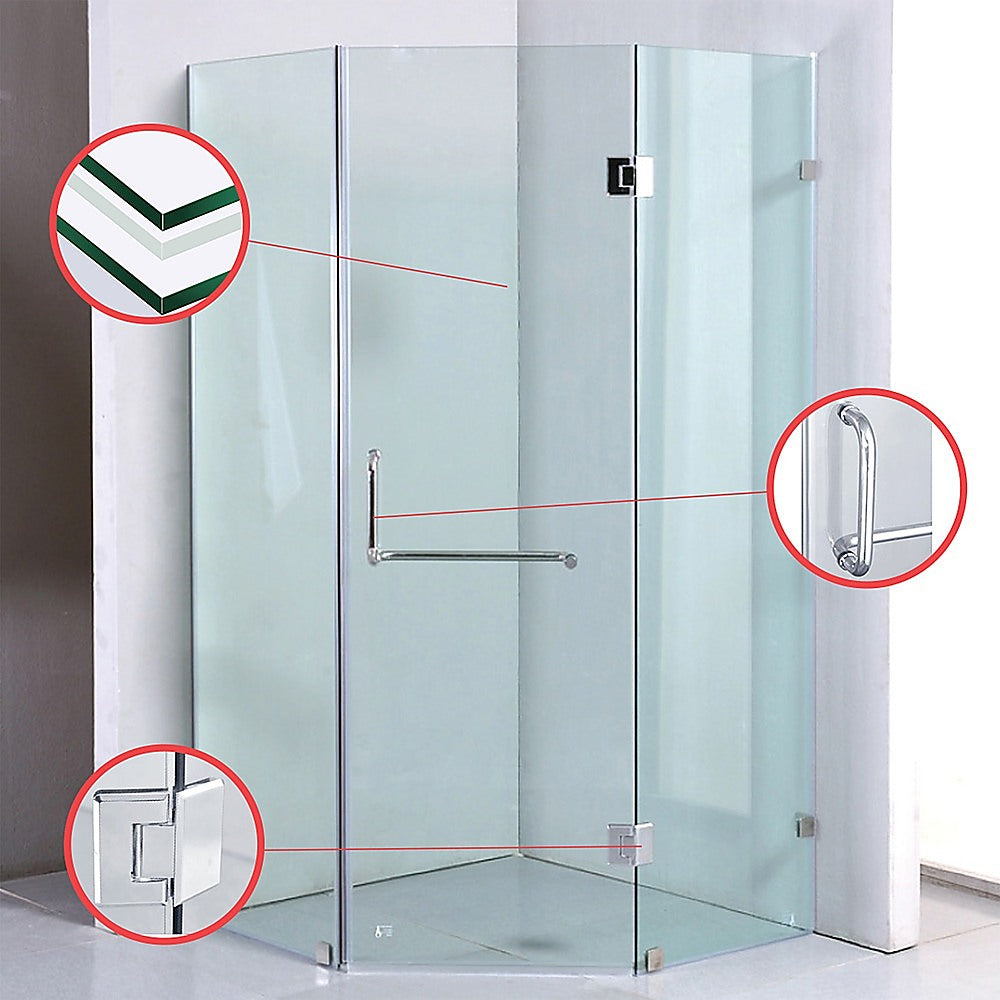 900 x 900mm Frameless 10mm Glass Shower Screen By Della Francesca V63-831671