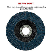 50x Pack Premium Zirconia Flap Disc Sanding Grinding 115mm 4.5" 40 Grit V63-831691