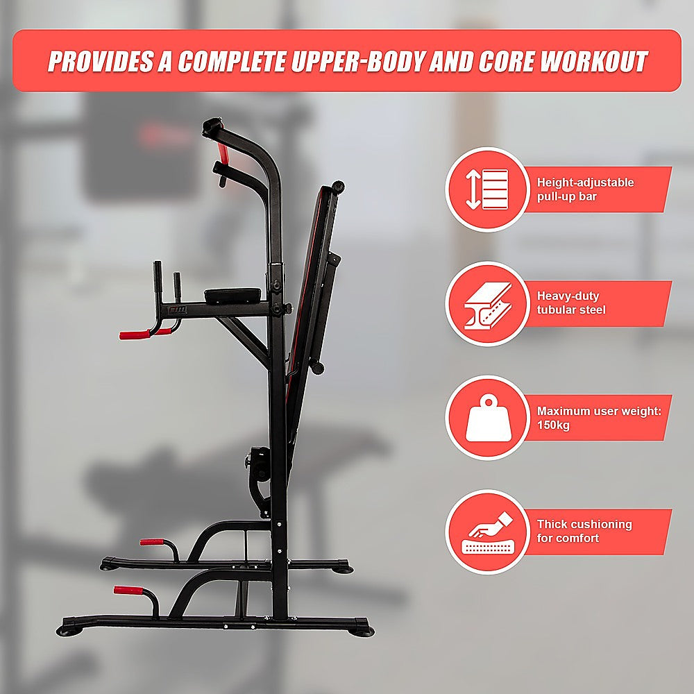 Power Tower Pull Up Weight Bench Dip Multi Station Chin Up Home Gym Equipment V63-831701