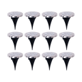12x Solar Powered LED Buried Inground Recessed Light Garden Outdoor Deck Path V63-831721