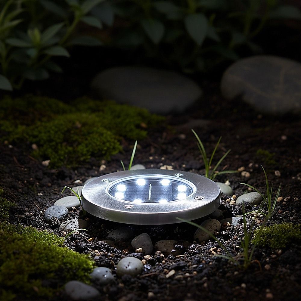 12x Solar Powered LED Buried Inground Recessed Light Garden Outdoor Deck Path V63-831721