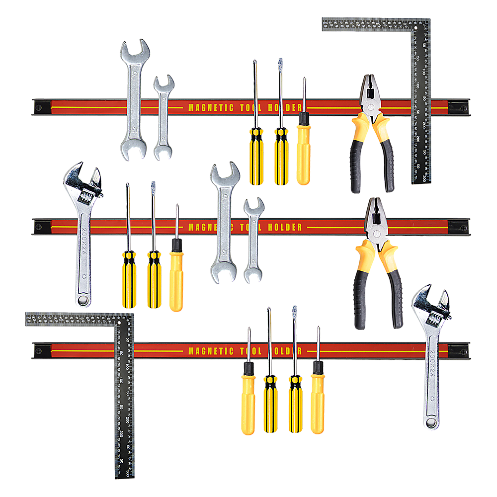 3 x 61cm Magnetic Wall Mounted Tool Holder Storage Organiser Garage Workshop V63-831781