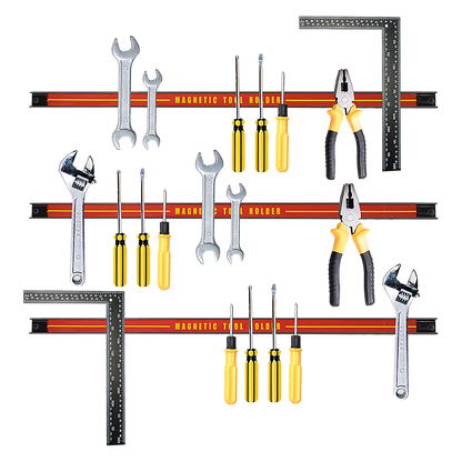 3 x 61cm Magnetic Wall Mounted Tool Holder Storage Organiser Garage Workshop V63-831781