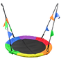 1m Tree Swing in Multi-Color Rainbow Kids Indoor/Outdoor Round Mat Saucer Swing V63-831801
