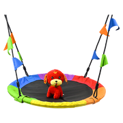 1m Tree Swing in Multi-Color Rainbow Kids Indoor/Outdoor Round Mat Saucer Swing V63-831801