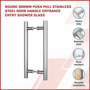 Round 300mm Stainless Steel Push Pull Door Handle for Wood Glass V63-831861