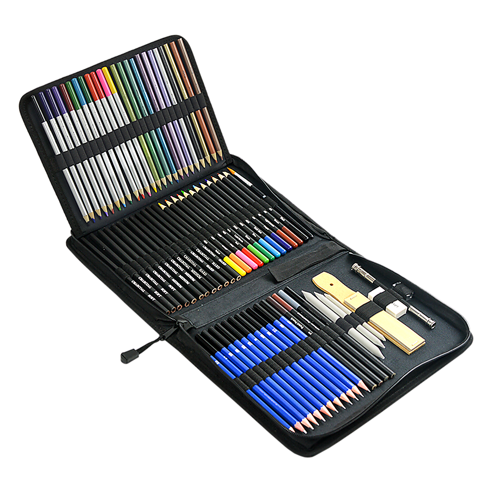 Art Sketch Pencils Oil Drawing Colouring Graphite Charcoal Pencil Set 72pcs/set V63-831871