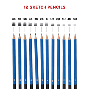 Art Sketch Pencils Oil Drawing Colouring Graphite Charcoal Pencil Set 72pcs/set V63-831871