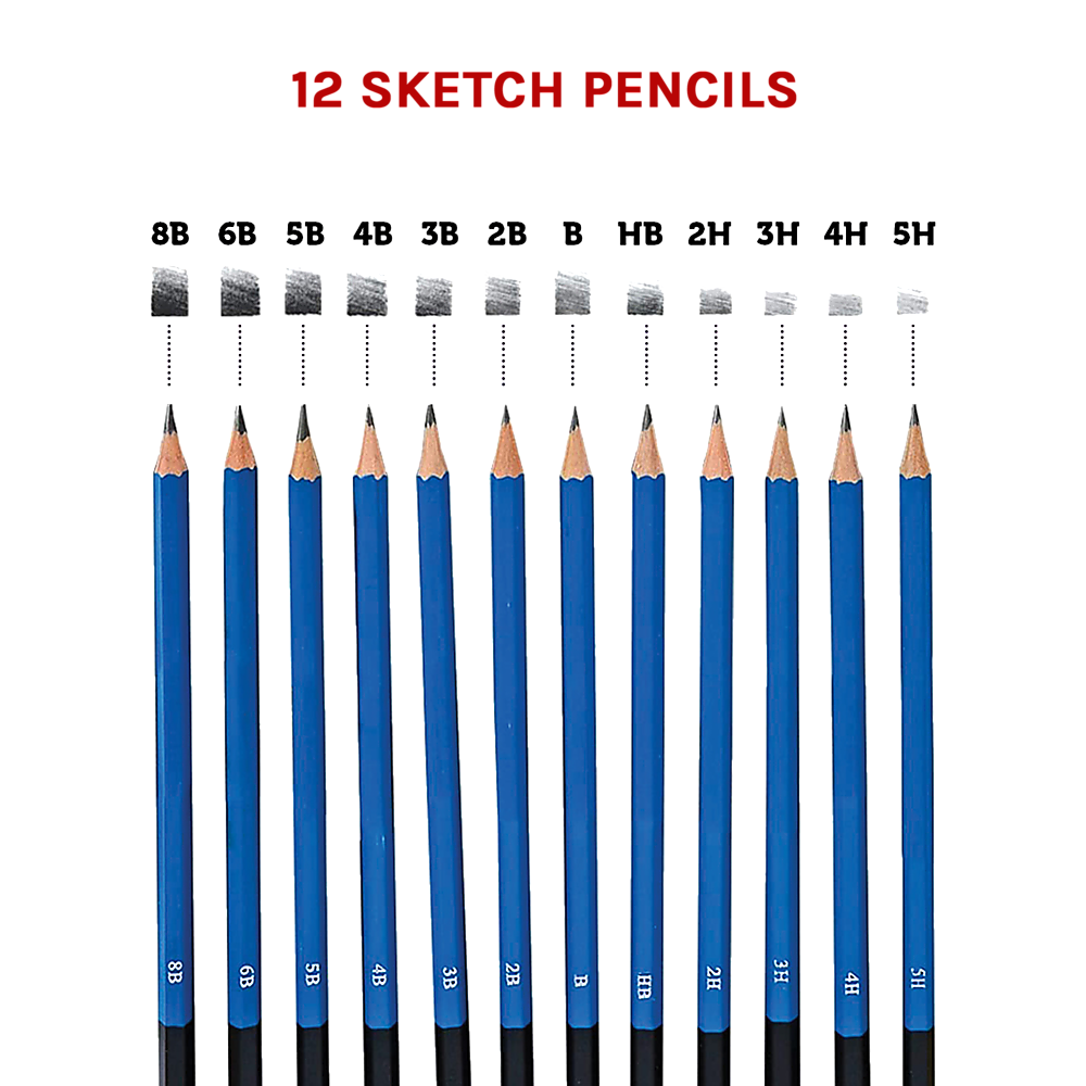 Art Sketch Pencils Oil Drawing Colouring Graphite Charcoal Pencil Set 72pcs/set V63-831871