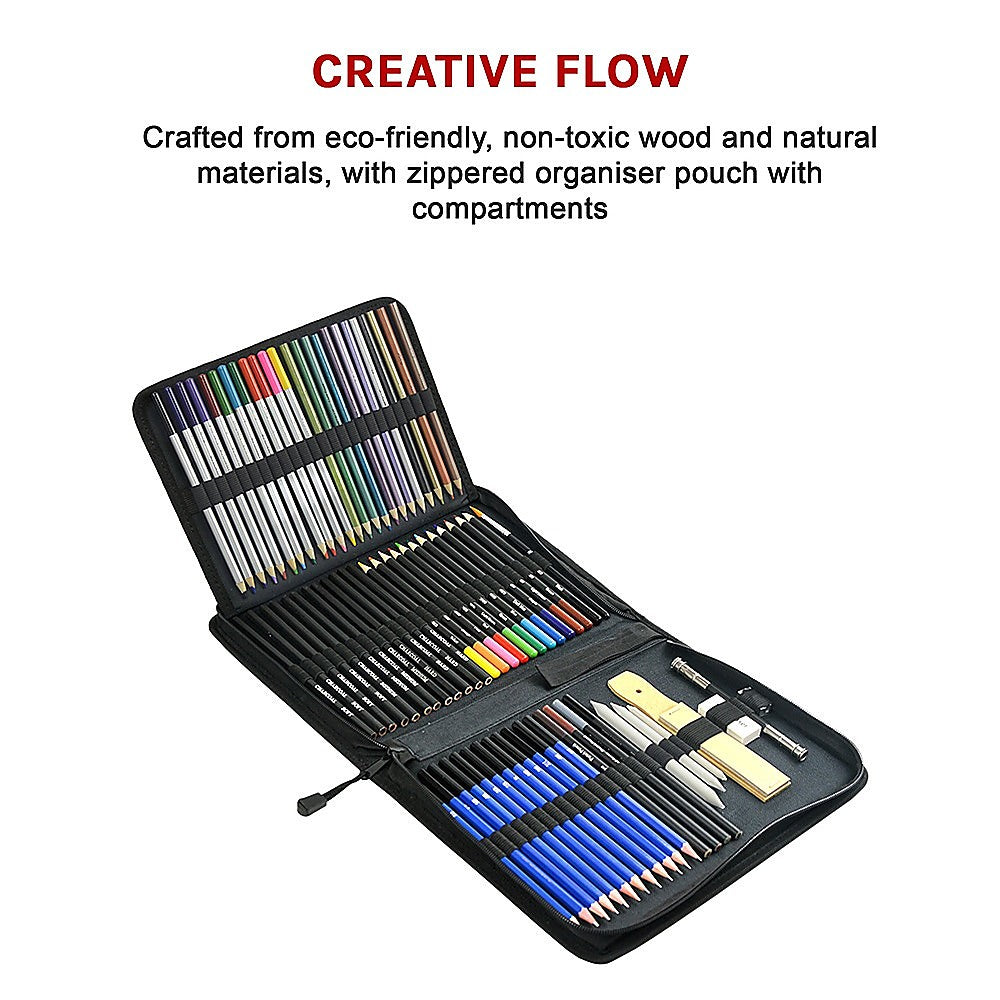 Art Sketch Pencils Oil Drawing Colouring Graphite Charcoal Pencil Set 72pcs/set V63-831871