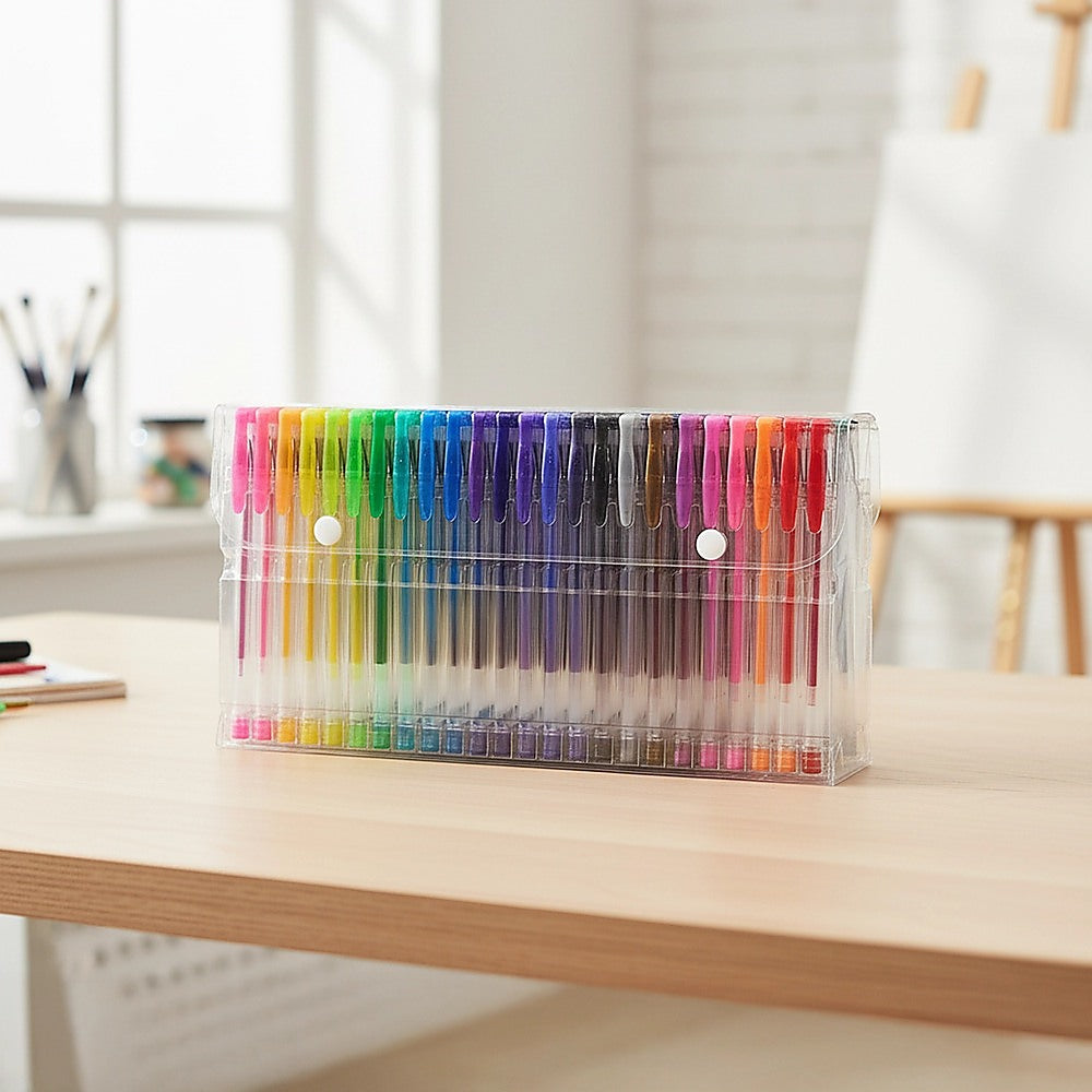 Glitter Gel Pens (100 pack) with 2.5X More Ink - Craft, Kids & Adult Colouring V63-831911