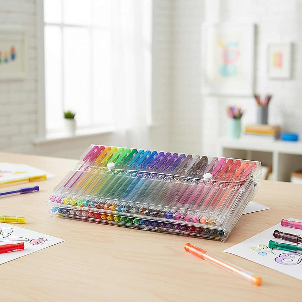 Glitter Gel Pens (100 pack) with 2.5X More Ink - Craft, Kids & Adult Colouring V63-831911
