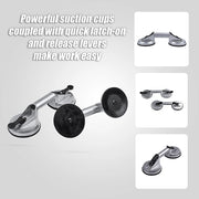 4 x Double Suction Glass Lifting Tool 70kg Vacuum Puller Lifter Aluminium V63-831921