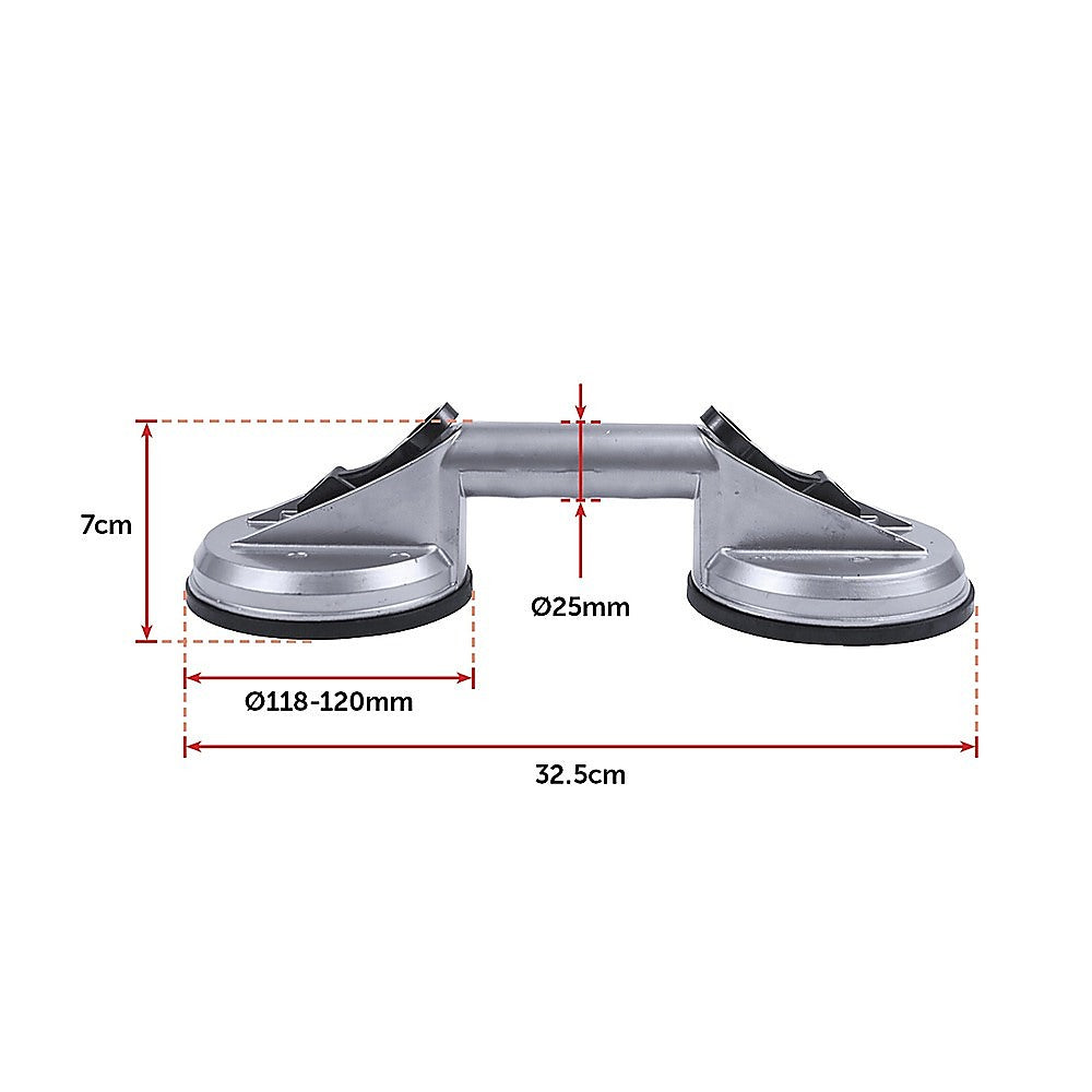 4 x Double Suction Glass Lifting Tool 70kg Vacuum Puller Lifter Aluminium V63-831921