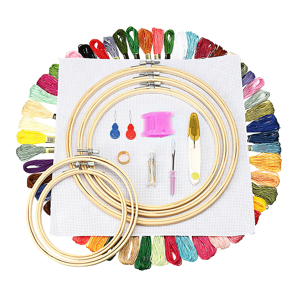 Embroidery Starter Kit Cross Stitch Kit DIY Hand Craft Stitch 50 Colour Kit V63-831951