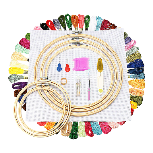 Embroidery Starter Kit Cross Stitch Kit DIY Hand Craft Stitch 50 Colour Kit V63-831951