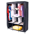 Large Portable Clothes Closet Canvas Wardrobe Storage Organizer with Shelves V63-831971