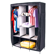 Large Portable Clothes Closet Canvas Wardrobe Storage Organizer with Shelves V63-831971