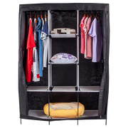 Large Portable Clothes Closet Canvas Wardrobe Storage Organizer with Shelves V63-831971