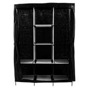 Large Portable Clothes Closet Canvas Wardrobe Storage Organizer with Shelves V63-831971