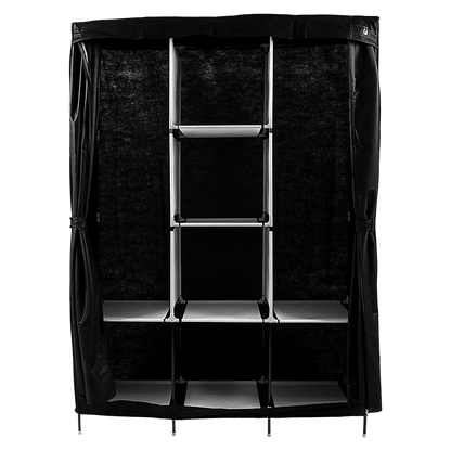 Large Portable Clothes Closet Canvas Wardrobe Storage Organizer with Shelves V63-831971