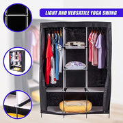 Large Portable Clothes Closet Canvas Wardrobe Storage Organizer with Shelves V63-831971