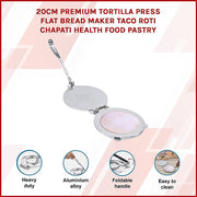 20cm Premium Tortilla Press Flat Bread Maker Taco Roti Chapati Health Food Pastry V63-831991