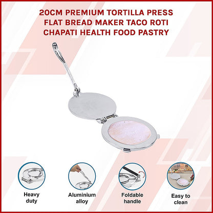 20cm Premium Tortilla Press Flat Bread Maker Taco Roti Chapati Health Food Pastry V63-831991