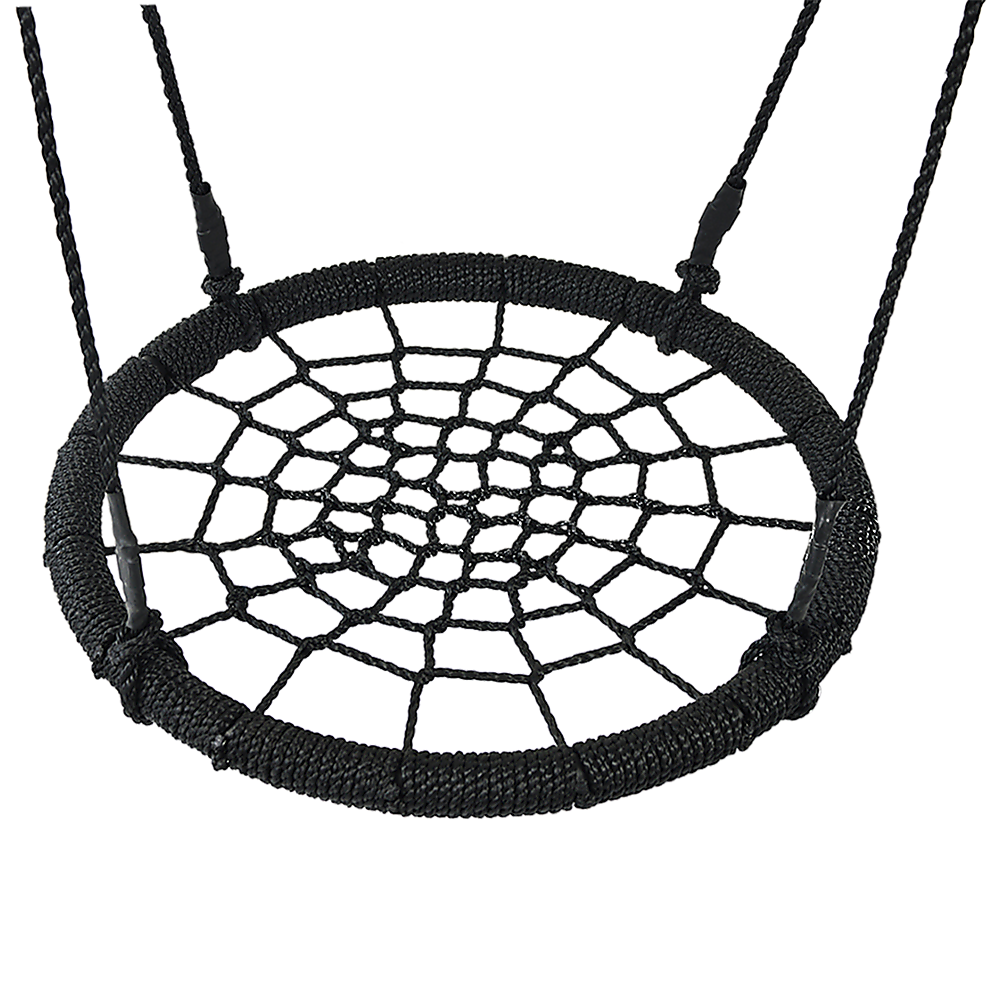 Kids Rope Swing Round Outdoor Birds Crows Nest Spider Web Swing Seat 65cm V63-832041