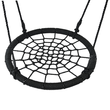 Kids Rope Swing Round Outdoor Birds Crows Nest Spider Web Swing Seat 65cm V63-832041
