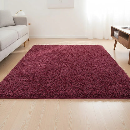 230x200cm Floor Rugs Large Shaggy Rug Area Carpet Bedroom Living Room Mat - Burgundy V63-832091