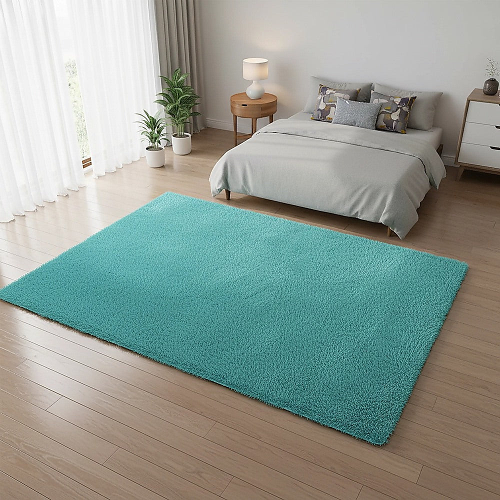 230x200cm Floor Rugs Large Shaggy Rug Area Carpet Bedroom Living Room Mat - Turquoise V63-832131