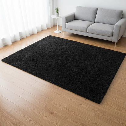 200x140cm Floor Rugs Large Shaggy Rug Area Carpet Bedroom Living Room Mat - Black V63-832171