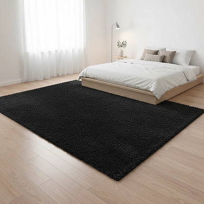 200x140cm Floor Rugs Large Shaggy Rug Area Carpet Bedroom Living Room Mat - Black V63-832171