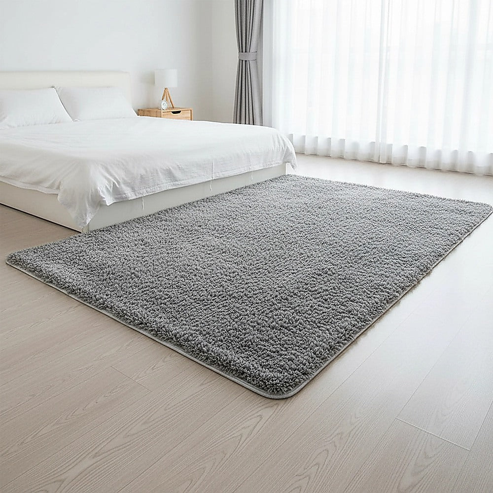 230x160cm Floor Rugs Large Shaggy Rug Area Carpet Bedroom Living Room Mat - Grey V63-832211