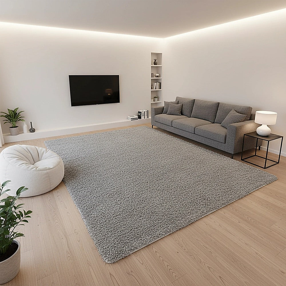 230x160cm Floor Rugs Large Shaggy Rug Area Carpet Bedroom Living Room Mat - Grey V63-832211