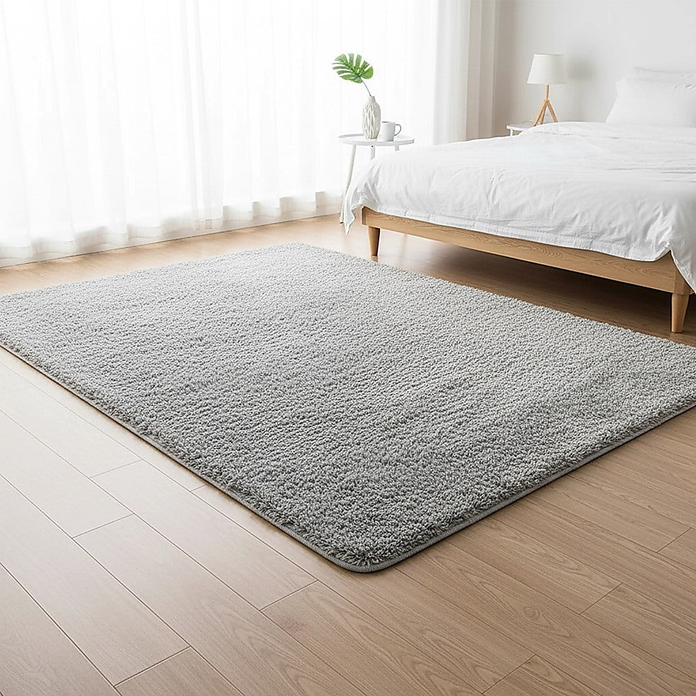 230x200cm Floor Rugs Large Shaggy Rug Area Carpet Bedroom Living Room Mat - Grey V63-832221