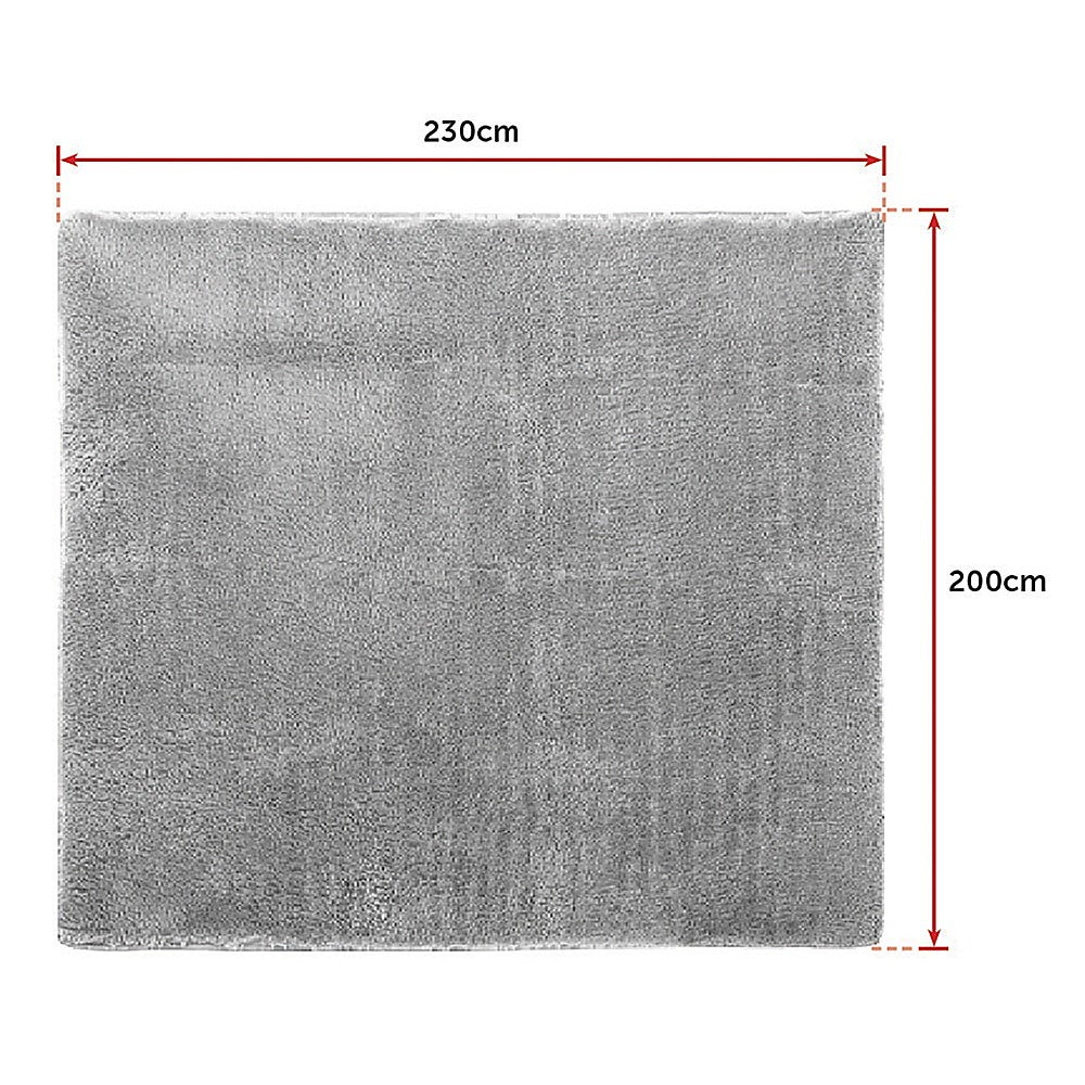 230x200cm Floor Rugs Large Shaggy Rug Area Carpet Bedroom Living Room Mat - Grey V63-832221