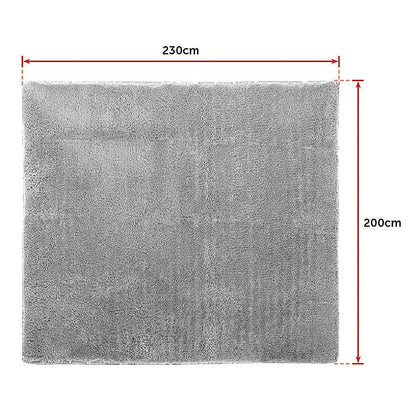 230x200cm Floor Rugs Large Shaggy Rug Area Carpet Bedroom Living Room Mat - Grey V63-832221